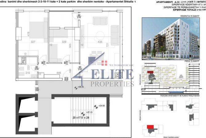 Shtepi ne shitje Apartament ne Tirane, 1+1, Mobilimi Bosh, pa mobiluar, Pagesa 265,460  Euro.