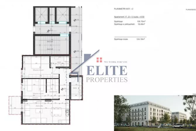 Shtepi ne shitje Apartament ne Tirane, 2+1, Mobilimi Bosh, pa mobiluar, Pagesa 198,656  Euro.