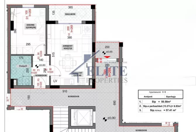 Shtepi ne shitje Apartament ne Tirane, 1+1, Mobilimi Bosh, pa mobiluar, Pagesa 88,986  Euro.