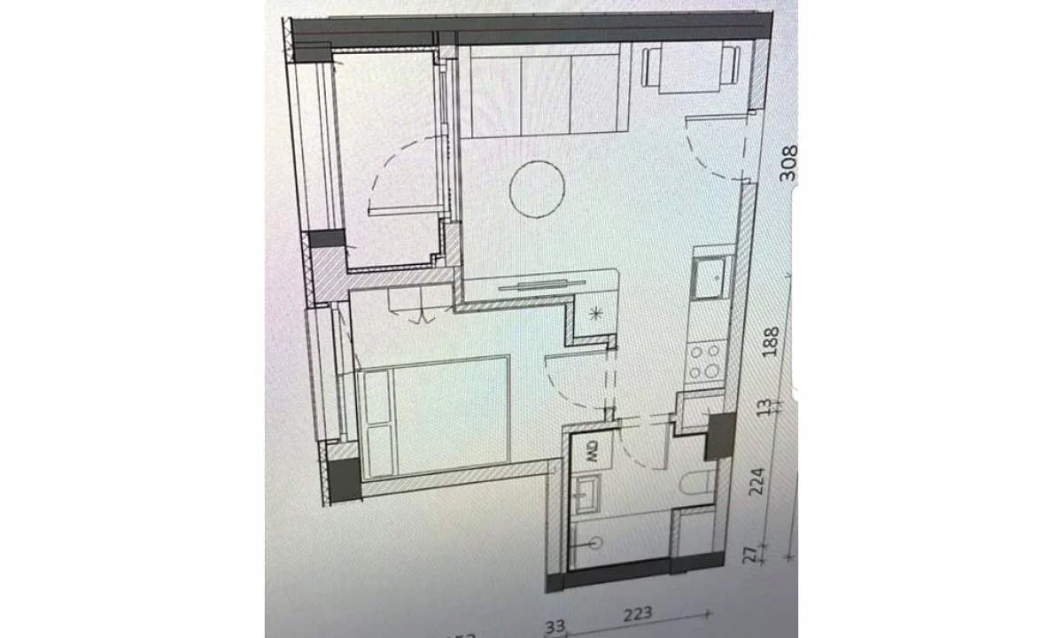 Shtepi ne shitje Apartament ne Tirane, 1+1, Mobilimi Bosh, pa mobiluar, Pagesa 75,000  Euro.