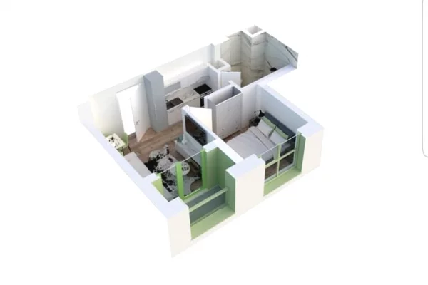 Shtepi ne shitje Apartament ne Tirane, 1+1, Mobilimi Bosh, pa mobiluar, Pagesa 75,000  Euro.