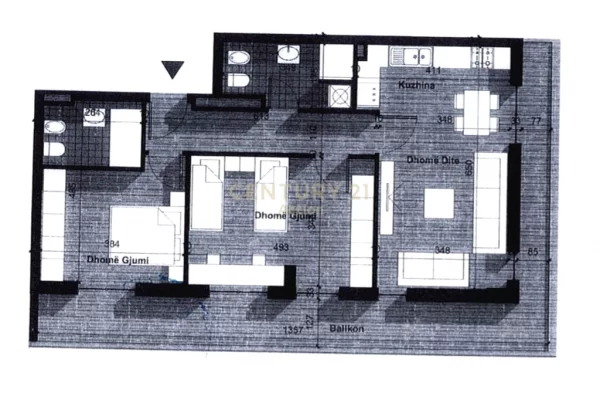 Shtepi ne shitje Apartament ne Tirane, 2+1, Mobilimi Bosh, pa mobiluar, Pagesa 135,000  Euro.