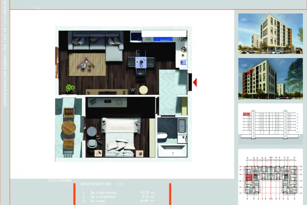 Appartamento in vendita a Tirana 1+1, Vuoto