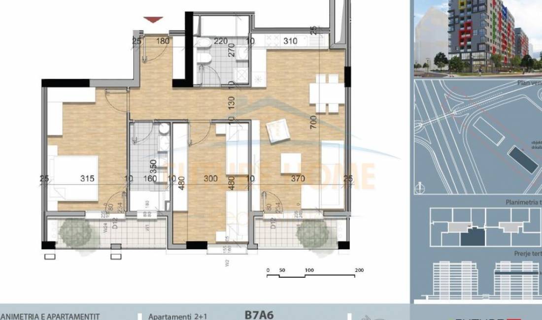 Qera Apartament 2+1+2 per Zyre, Rezidenca Future Home.