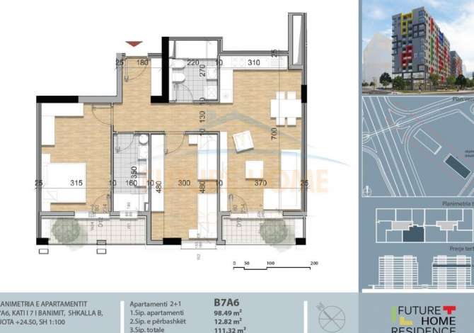 Qera Apartament 2+1+2 per Zyre, Rezidenca Future Home.
