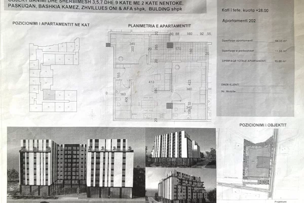 🏢 Apartamente për Shitje në Paskuqan – Rezidenca “Belfiore 1”