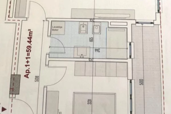 Shtepi ne shitje Apartament ne Tirane, 1+1, Mobilimi Bosh, pa mobiluar, Pagesa 85,800  Euro.