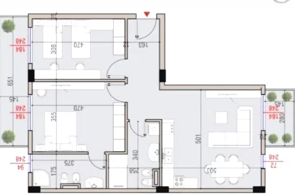 Shtepi ne shitje Apartament ne Tirane, 2+1, Mobilimi Bosh, pa mobiluar, Pagesa 208,620  Euro.