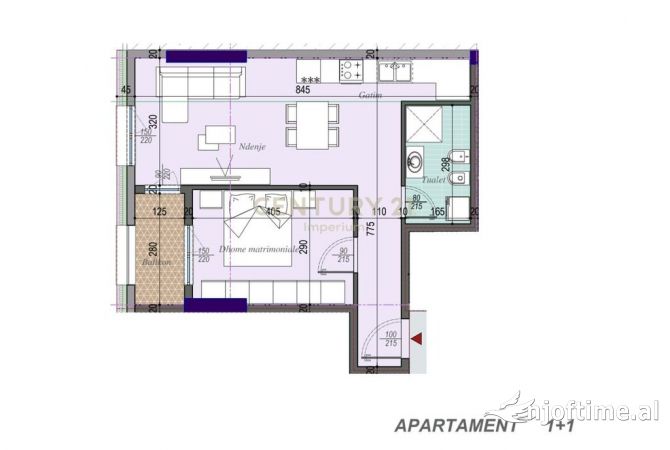 Shtepi ne shitje Apartament ne Tirane, 1+1, Mobilimi Bosh, pa mobiluar, Pagesa 882,360  Euro.