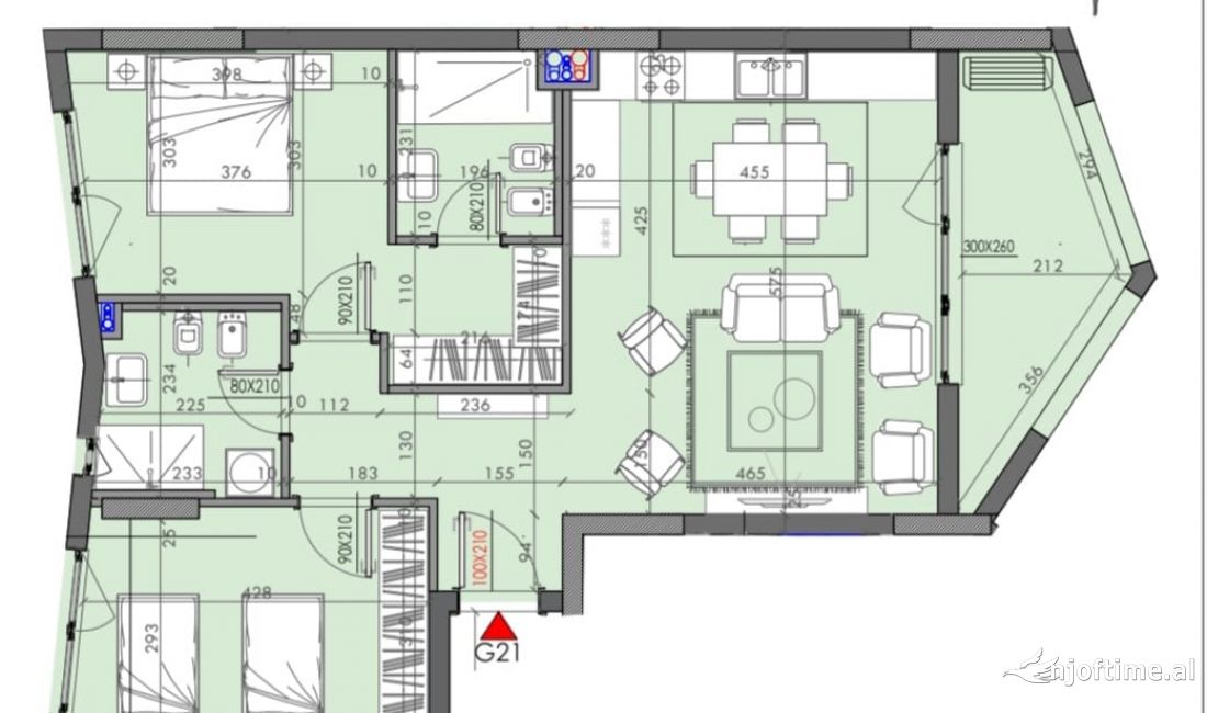 JEPET ME QIRA APARTAMENTI 2+1+2 + Post Parkimi TEK KOMPLEKSI RIVER RESIDENCE