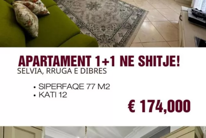 Shtepi ne shitje 1+1 ne Tirane - 174,000 Euro
