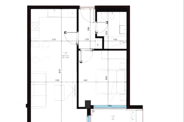 Shitet apartament 1+1+Oborr tek Rezidenca Square Village , Dhermi , Palase