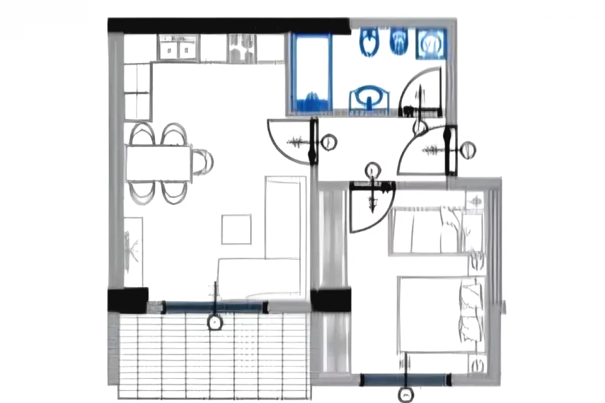 Shtepi ne shitje Apartament ne Durres, 1+1, Mobilimi Bosh, pa mobiluar, Pagesa 74,360  Euro.