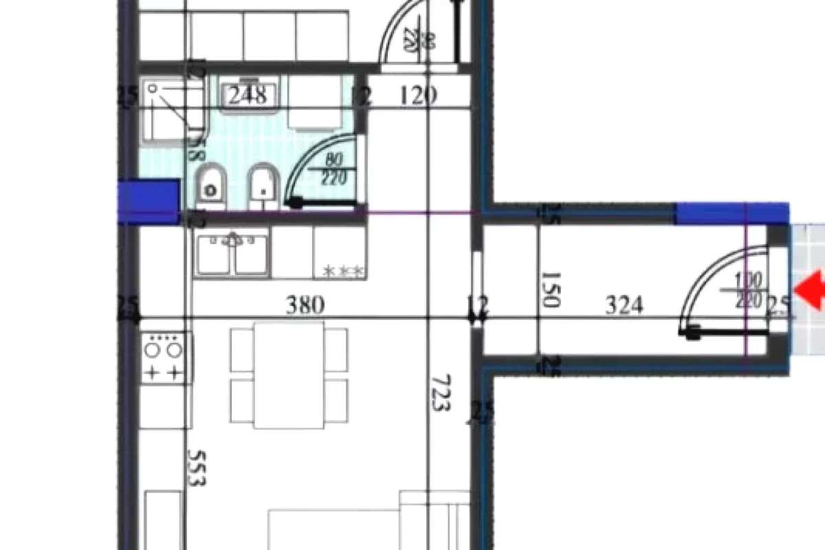 Shtepi ne shitje Apartament ne Tirane, 1+1, Mobilimi Bosh, pa mobiluar, Pagesa 128,000  Euro.