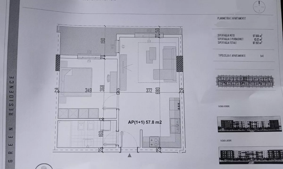 Shtepi ne shitje Apartament ne Tirane, 1+1, Mobilimi Bosh, pa mobiluar, Pagesa 58,800  Euro.