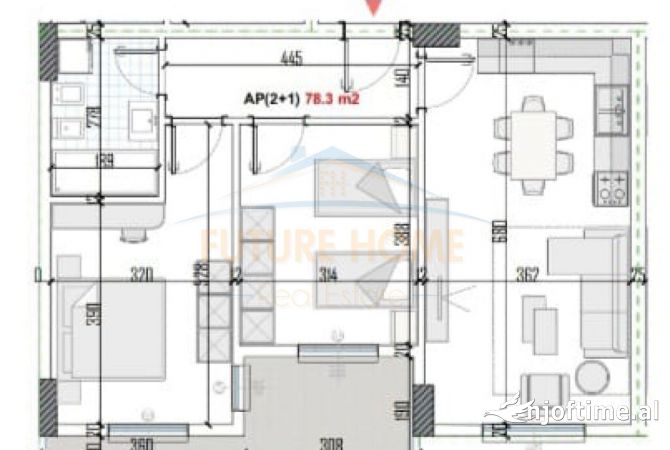 Shtepi ne shitje Apartament ne Tirane, 2+1, Mobilimi Bosh, pa mobiluar, Pagesa 73,000  Euro.