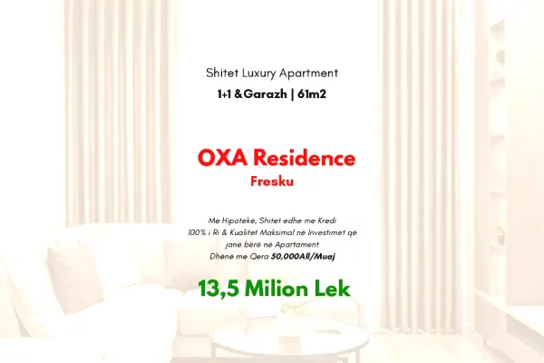 House for Sale 1+1 in Tirana - 13,500,000 Leke