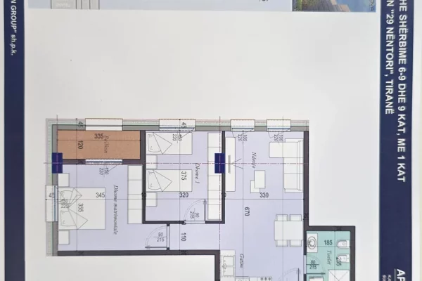 Shtepi ne shitje Apartament ne Tirane, 2+1, Mobilimi Bosh, pa mobiluar, Pagesa 119,000  Euro.