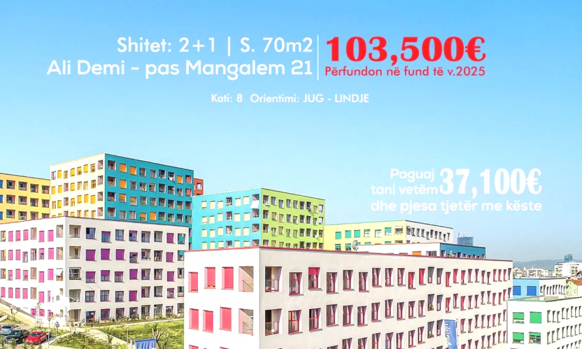 Shtepi ne shitje Apartament ne Tirane, 2+1, Mobilimi Bosh, pa mobiluar, Pagesa 103,500  Euro.