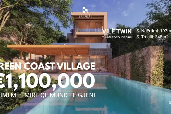 🌊SHITET : VILË TWIN GREEN COAST II 📍193m² Ndërtim & 348m² Truall + Pishinë 🏝 Fiks te Salt/ Ultra 