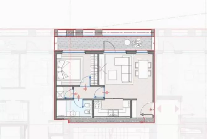 Shtepi ne shitje Apartament ne Tirane, 1+1, Mobilimi Bosh, pa mobiluar, Pagesa 126,000  Euro.