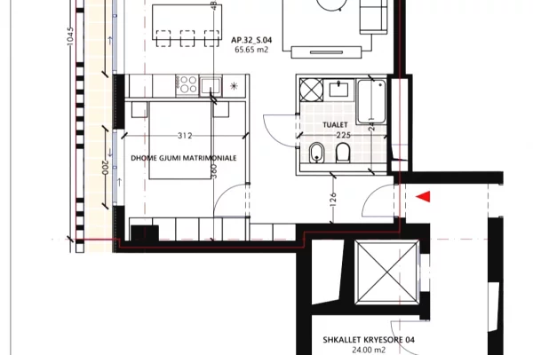Shtepi ne shitje Apartament ne Vlore, 1+1, Mobilimi Bosh, pa mobiluar, Pagesa 430,000  Euro.
