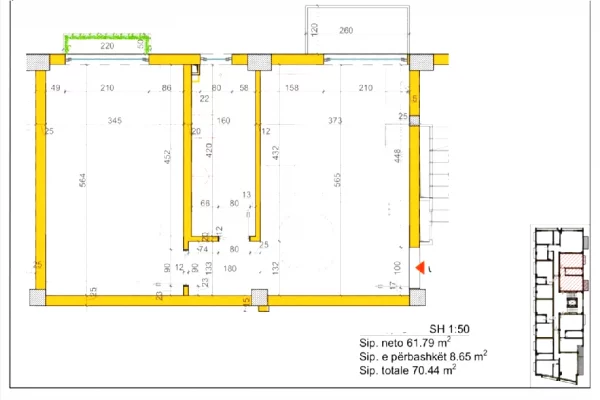 Shtepi ne shitje Apartament ne Tirane, 1+1, Mobilimi Bosh, pa mobiluar, Pagesa 155,000  Euro.