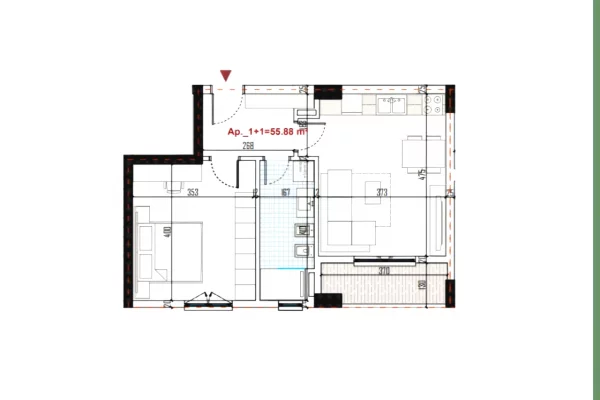 Shtepi ne shitje Apartament ne Tirane, 1+1, Mobilimi Bosh, pa mobiluar, Pagesa 76,000  Euro.