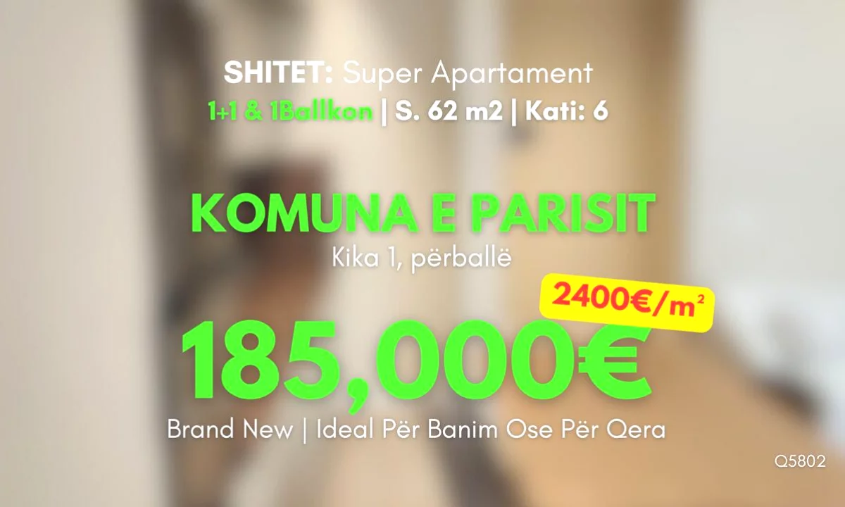 Appartamento in vendita a Tirana 1+1, Arredato