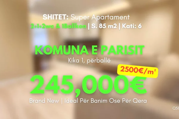Shtepi ne shitje 2+1 ne Tirane - 245,000 Euro