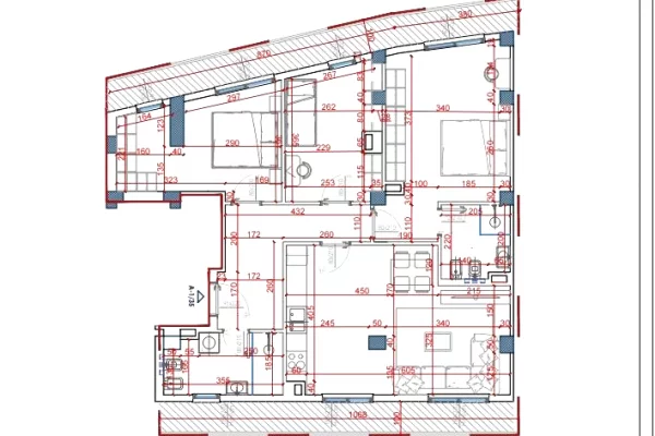 Shtepi ne shitje Penthose(kati i fundit panoramik) ne Tirane, 3+1, Mobilimi Bosh, pa mobiluar, Pagesa 185,000  Euro.