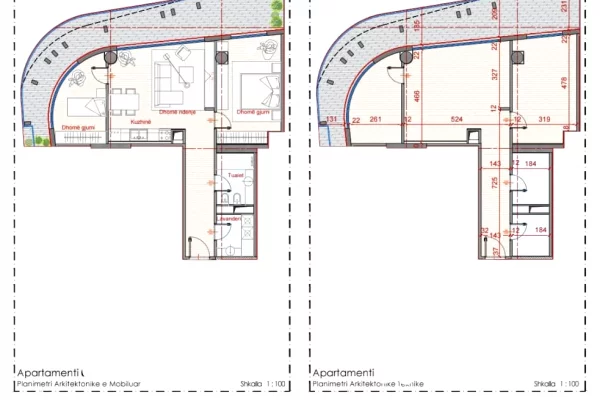 Shtepi ne shitje Apartament ne Tirane, 2+1, Mobilimi Bosh, pa mobiluar, Pagesa 260,000  Euro.