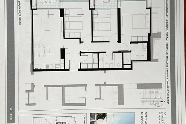 Shtepi ne shitje Apartament ne Tirane, 3+1, Mobilimi Bosh, pa mobiluar, Pagesa 299,000  Euro.