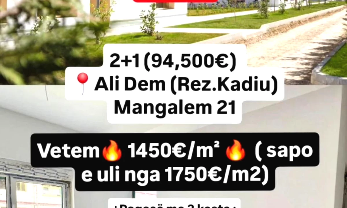 Shtepi ne shitje Apartament ne Tirane, 2+1, Mobilimi Bosh, pa mobiluar, Pagesa 94,500  Euro.