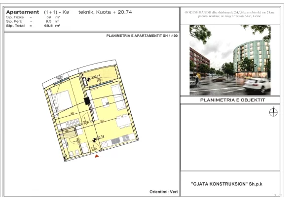 Shtepi ne shitje Apartament ne Tirane, 1+1, Mobilimi E mobiluar, Pagesa 140,000  Euro.