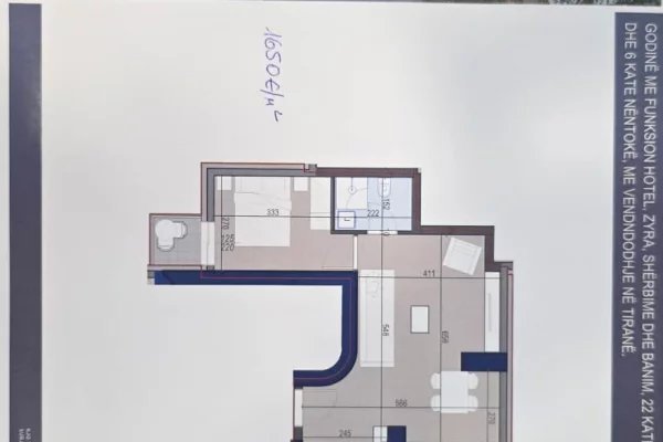 Shtepi ne shitje Apartament ne Tirane, 1+1, Mobilimi Bosh, pa mobiluar, Pagesa 128,000  Euro.