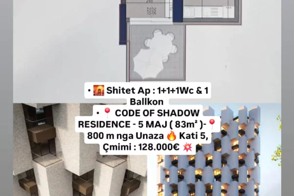 Shtepi ne shitje 1+1 ne Tirane - 128,000 Euro