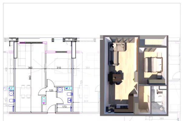 Shtepi ne shitje Apartament ne Tirane, 1+1, Mobilimi Bosh, pa mobiluar, Pagesa 227,000  Euro.