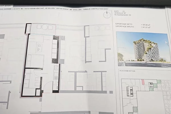 Shtepi ne shitje Apartament ne Tirane, Garsoniere, Mobilimi Bosh, pa mobiluar, Pagesa 93,000  Euro.