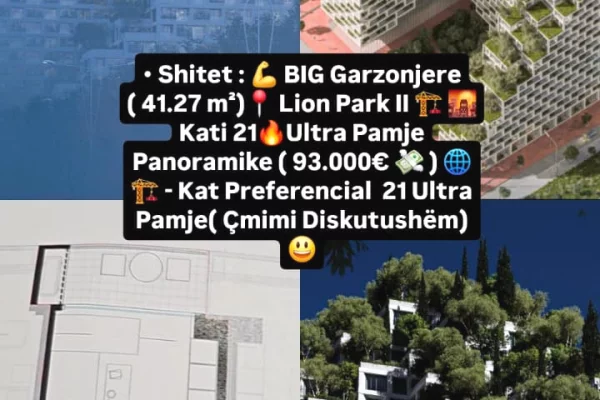 Shtepi ne shitje Apartament ne Tirane, Garsoniere, Mobilimi Bosh, pa mobiluar, Pagesa 93,000  Euro.