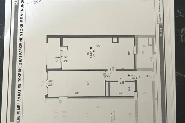 Shtepi ne shitje Apartament ne Tirane, 1+1, Mobilimi Bosh, pa mobiluar, Pagesa 71,000  Euro.