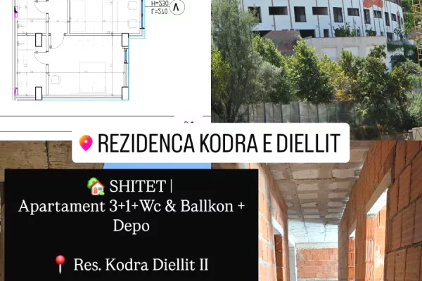Shtepi ne shitje Apartament ne Tirane, 3+1, Mobilimi Bosh, pa mobiluar, Pagesa 255,000  Euro.