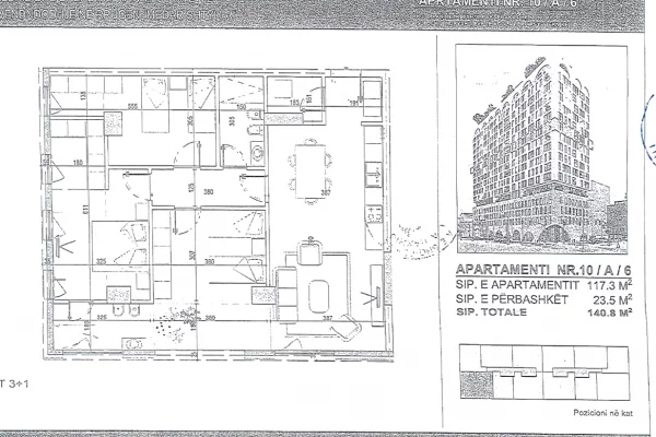 Shtepi ne shitje Apartament ne Tirane, 3+1, Mobilimi Bosh, pa mobiluar, Pagesa 430,000  Euro.
