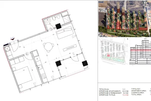 Shtepi ne shitje Apartament ne Tirane, 1+1, Mobilimi Bosh, pa mobiluar, Pagesa 93,000  Euro.