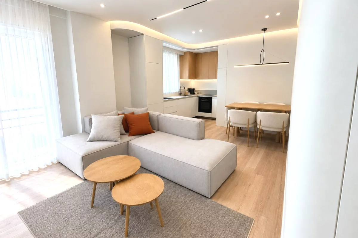 Shtepi me qera Apartament ne Tirane, 2+1, Mobilimi E mobiluar, Pagesa 60,000  Leke.