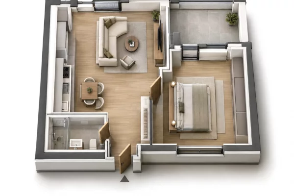 Apartment for sale in Tirana 1+1, Emty
