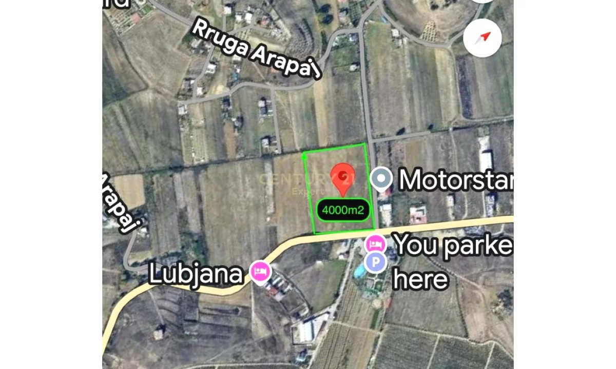 SHITET TOKE 4000m2 BUZE RRUGES KRYESORE NE ARAPAJ, DURRES.