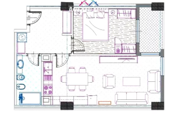 Apartment for sale in Tirana 1+1, Emty