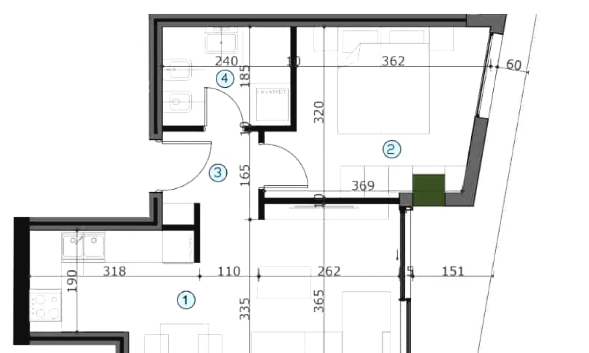 Apartment for sale in Tirana 1+1, Emty