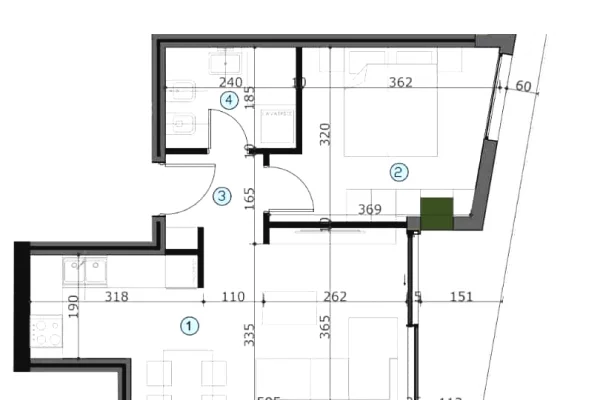 House for Sale 1+1 in Tirana - 87,400 Euro